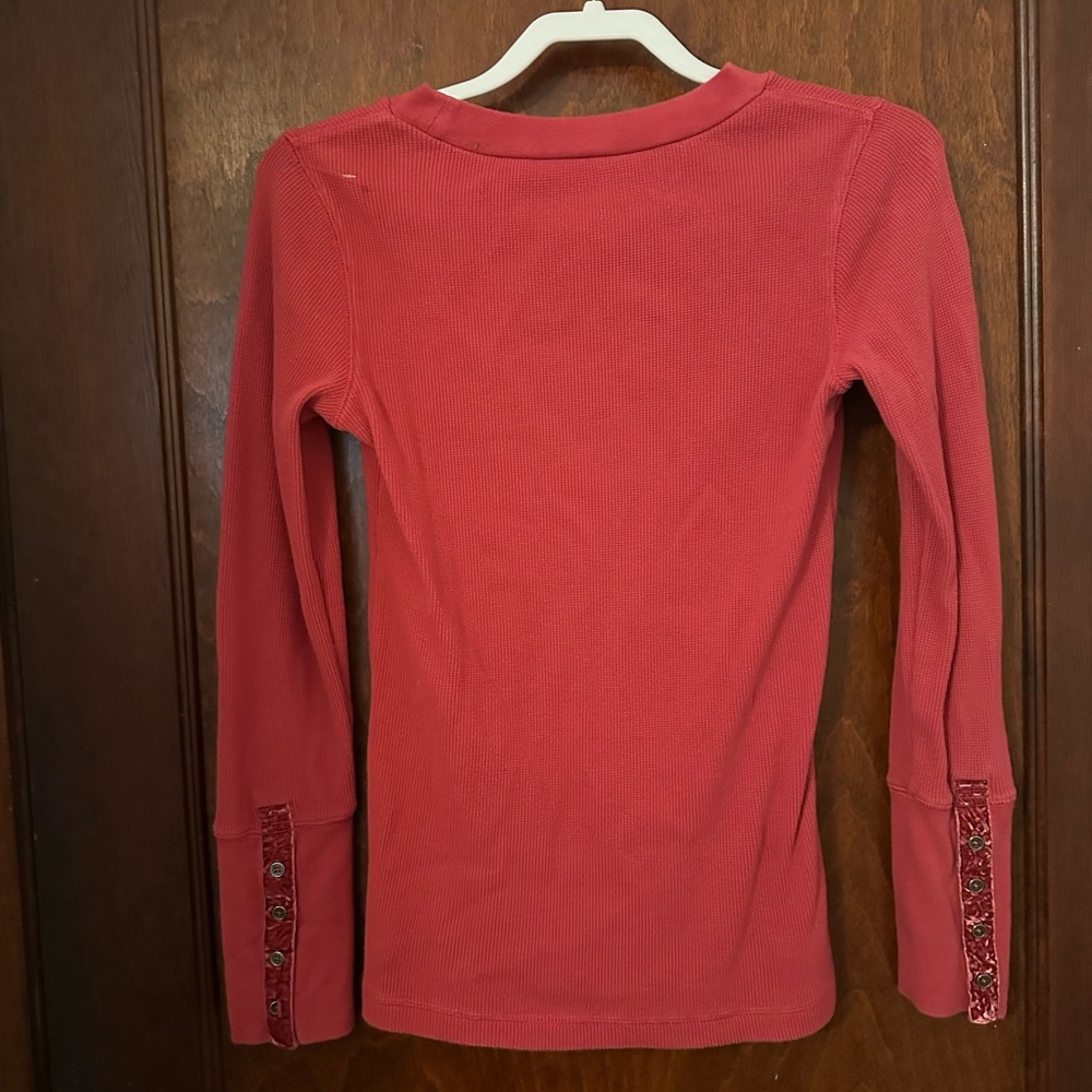 Sundance Long Sleeve Thermal Top Velvet Trim S - Picture 3 of 4